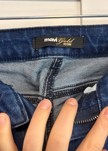 Lacivert Kadın Midi Boy Normal Kesim Kot Pantolon - Görsel 4