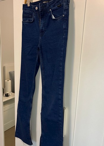 Lacivert Kadın Midi Boy Normal Kesim Kot Pantolon - Görsel 2