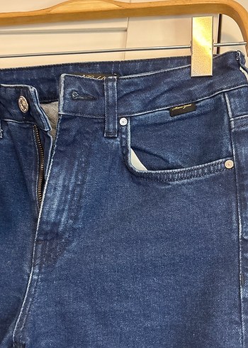 Lacivert Kadın Midi Boy Normal Kesim Kot Pantolon - Görsel 5