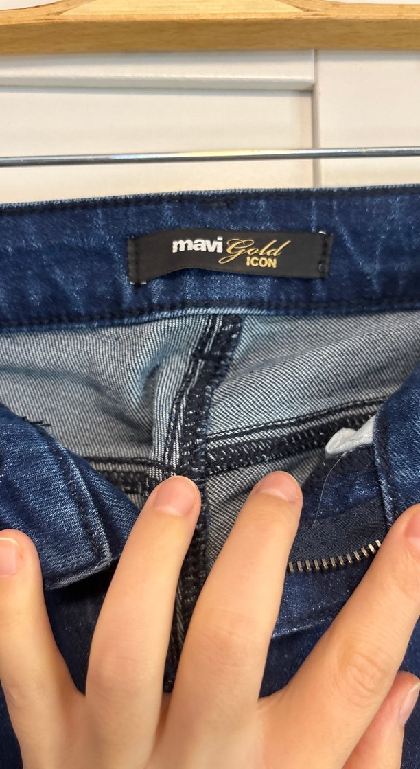 Lacivert Kadın Midi Boy Normal Kesim Kot Pantolon - Görsel 4