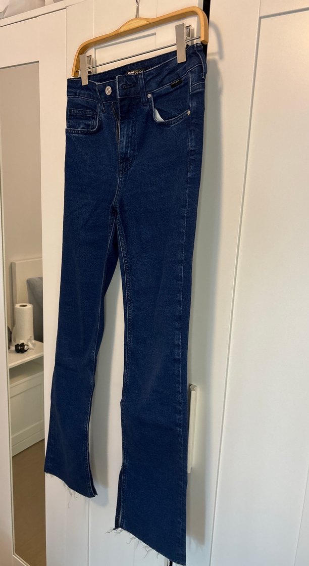 Lacivert Kadın Midi Boy Normal Kesim Kot Pantolon - Görsel 2