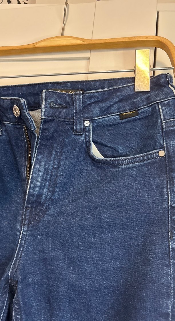 Lacivert Kadın Midi Boy Normal Kesim Kot Pantolon - Görsel 5