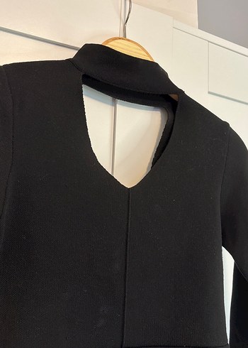 V Yaka Siyah Uzun Kollu Kadın Kazak - Görsel 2