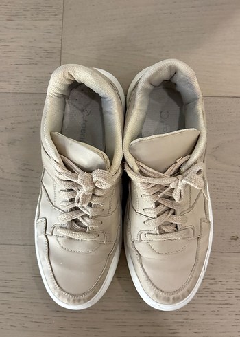 Bej Minimalist Kadın Platform Sneaker - Görsel 3