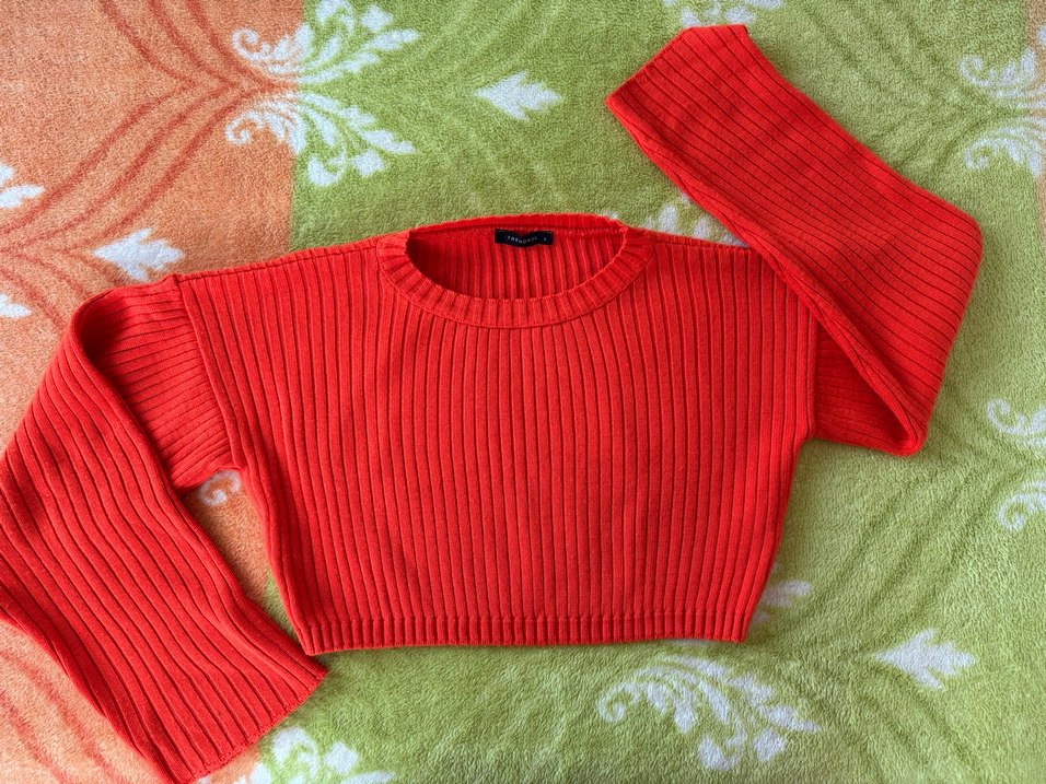 Kırmızı Kadın Triko Kazak - Görsel 2