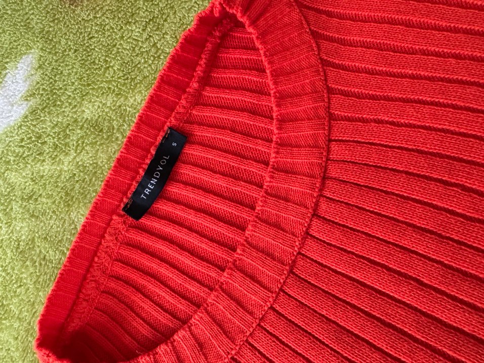Kırmızı Kadın Triko Kazak - Görsel 3