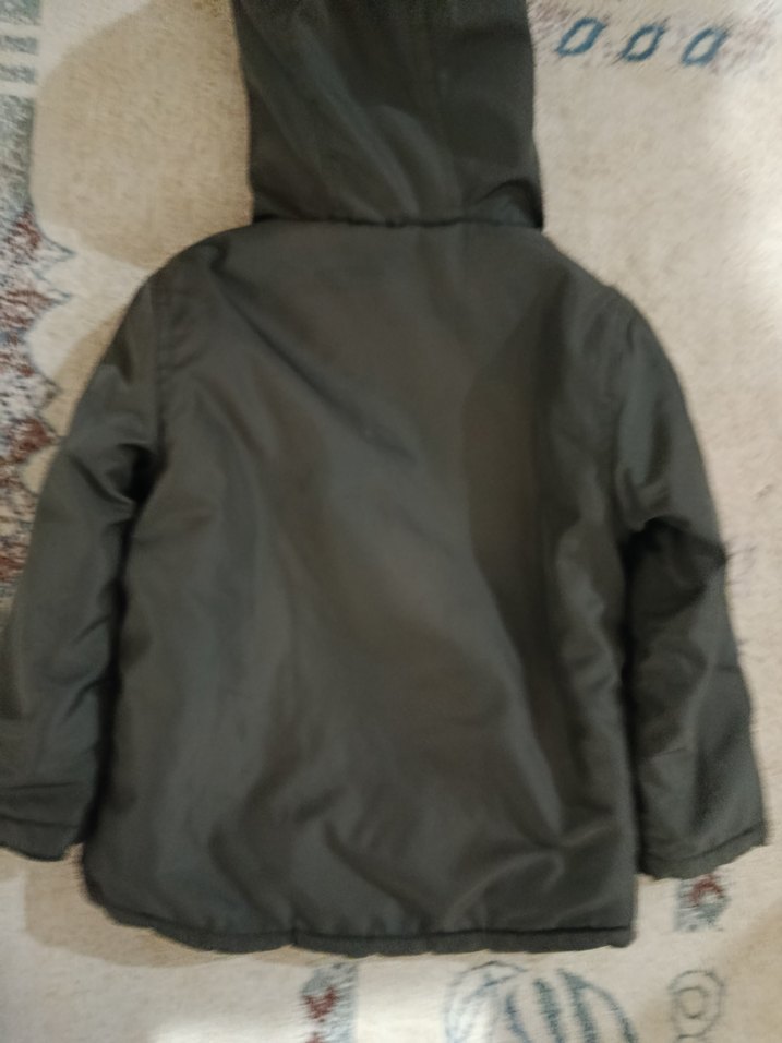 Gri Kapüşonlu Erkek Çocuk Mont - Görsel 2