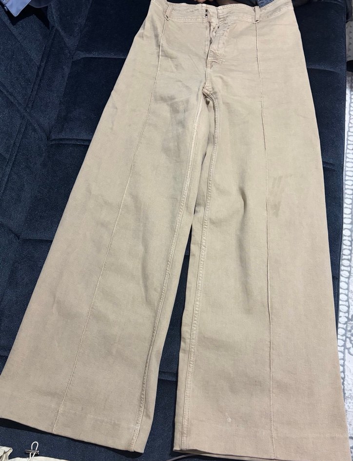 Bej Midi Kadın Pantolon Rahat Kesim - Görsel 4