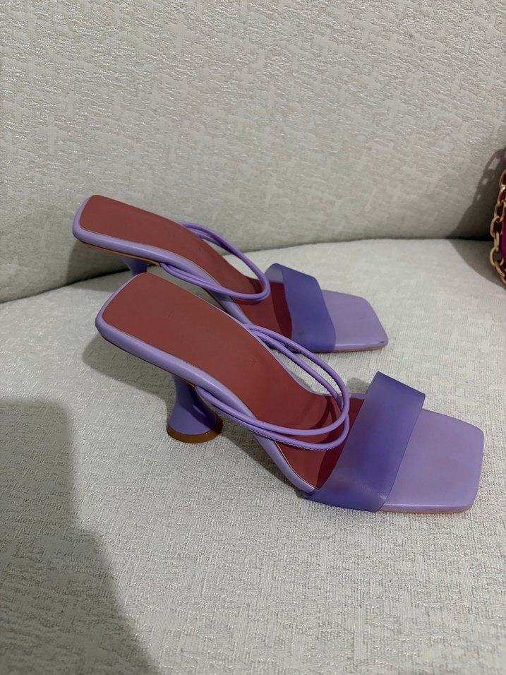 Pastel Mor Stiletto Topuklu Kadın Sandalet - Görsel 2