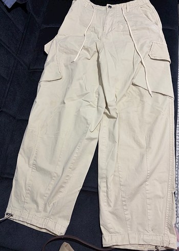 Bej Rahat Kesim Midi Kadın Kot Pantolon - Görsel 3