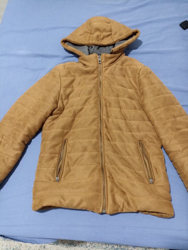 erkek Bej Süet Fermuarlı Mont - Görsel 2