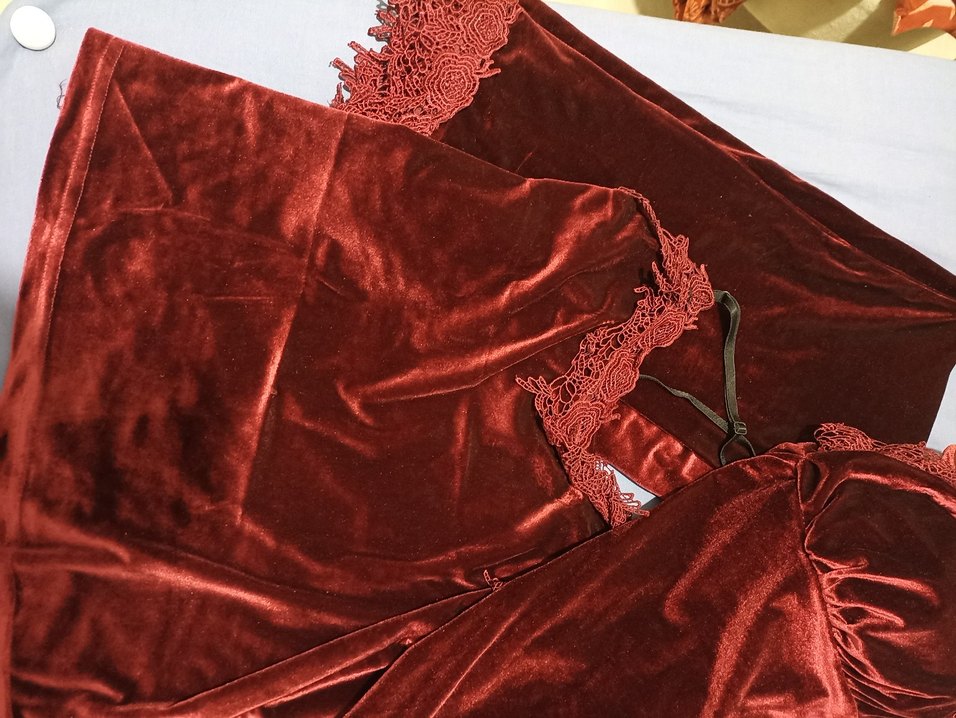 Bordo Nakışlı Kadın  Pijama Takımı - Görsel 2