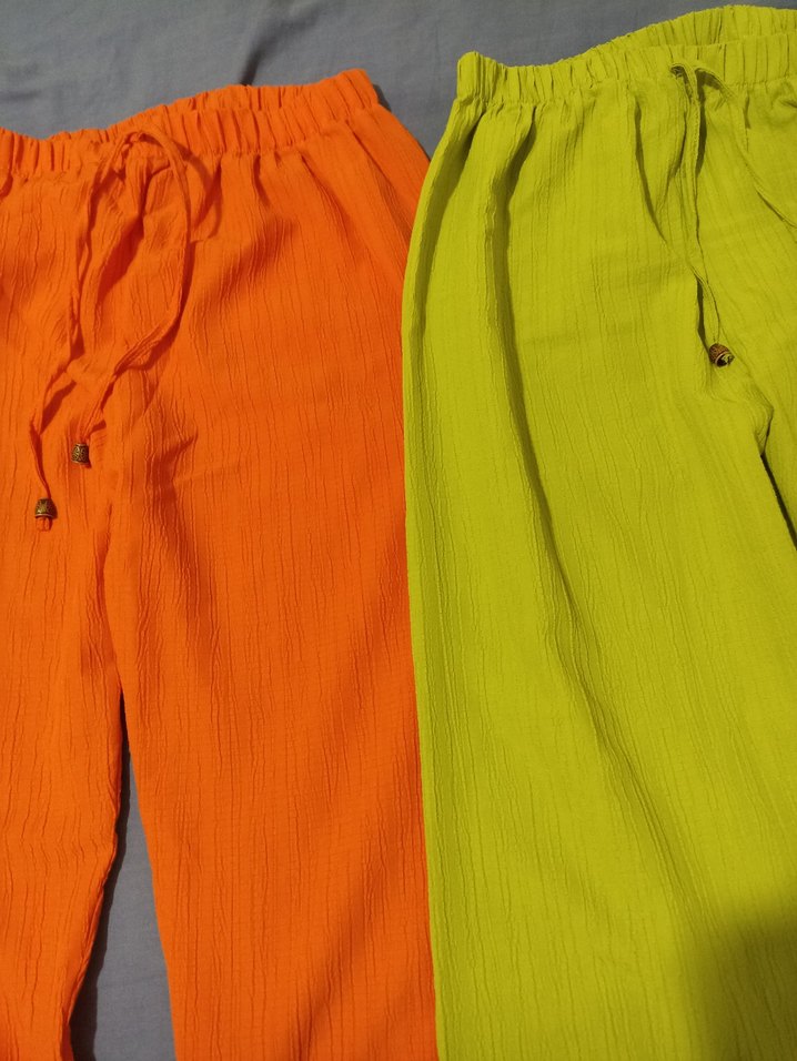 Renkli Kadın ağaç kabuğu Pantolon - Görsel 2