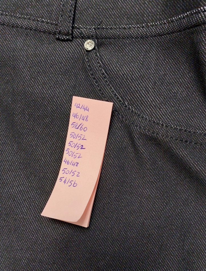 Kadın Siyah Midi Denim Kumaş likralı Pantolon, büyük bedenler - Görsel 4