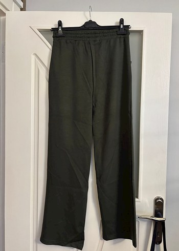 Koyu Haki Rengi Rahat Kesim Bol paça Eşofman Altı - Görsel 2