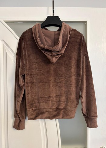 Nike Kahverengi Kadife Kapüşonlu Sweatshirt Likralı - Görsel 2