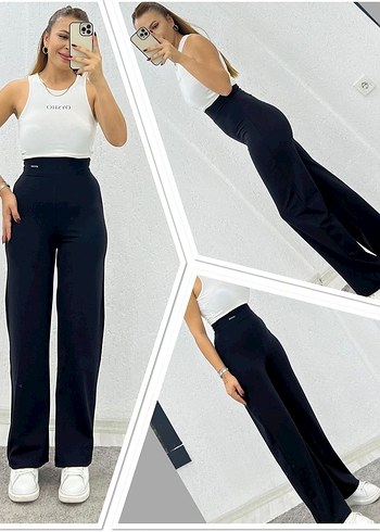 Siyah Kadın Uzun palazzo tayt - Görsel 3