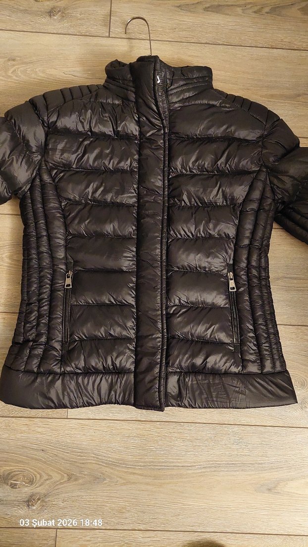 Siyah Fermuarlı Kadın Mont Slim fit belden oturtmalı. - Görsel 3