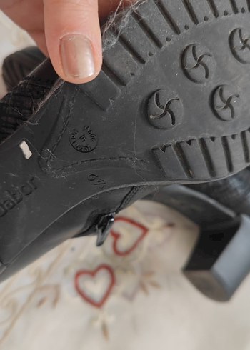 GABOR Siyah Deri Tokalı Topuklu Goth Bot - Görsel 4