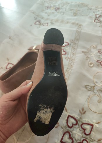 Bej Süet Tokalı Kadın Dolgu Topuk Babet - Görsel 3