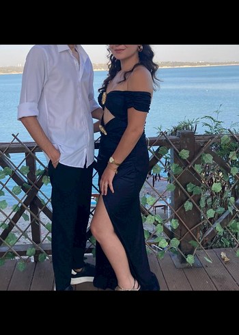 Lacivert Güneş Aksesuar Detaylı Abiye Rlbise - Görsel 3