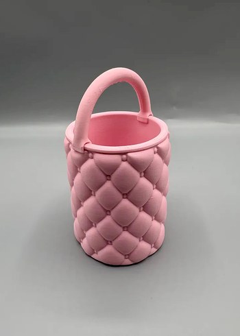 Pastel Pembe Taşlı Sepet ikinci fotoğrafta ki gibi sapsızda olur - Görsel 4