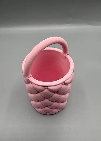 Pastel Pembe Taşlı Sepet ikinci fotoğrafta ki gibi sapsızda olur - Görsel 5