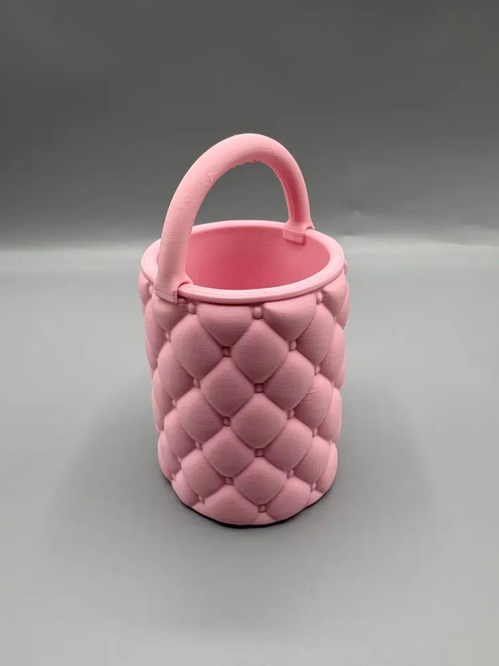 Pastel Pembe Taşlı Sepet ikinci fotoğrafta ki gibi sapsızda olur - Görsel 4