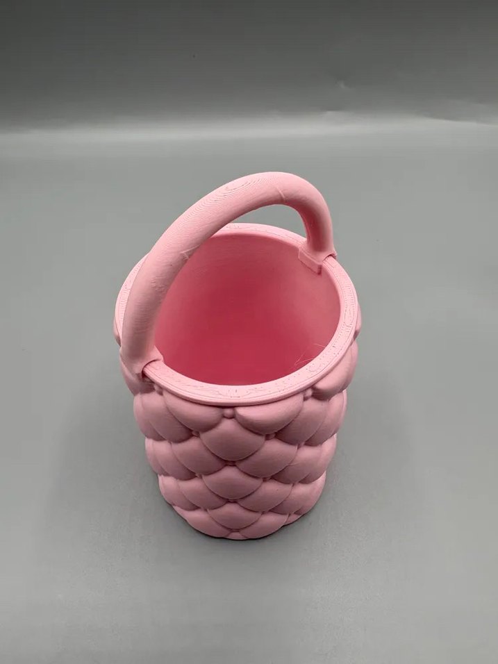 Pastel Pembe Taşlı Sepet ikinci fotoğrafta ki gibi sapsızda olur - Görsel 5