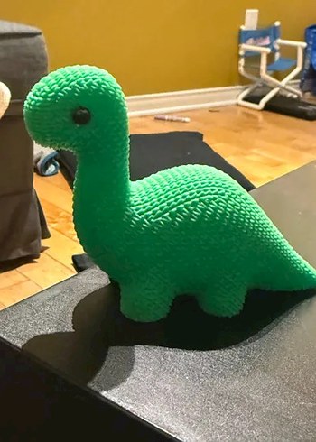 Yeşil Örme desenli Dinozor Oyuncak 3d figür - Görsel 4