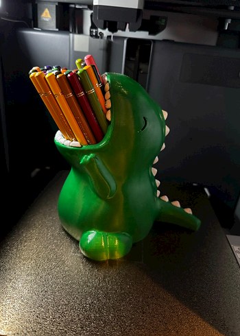 Yeşil Renkli Dinozor Figür Kalemlik renk isterseniz değişir - Görsel 2