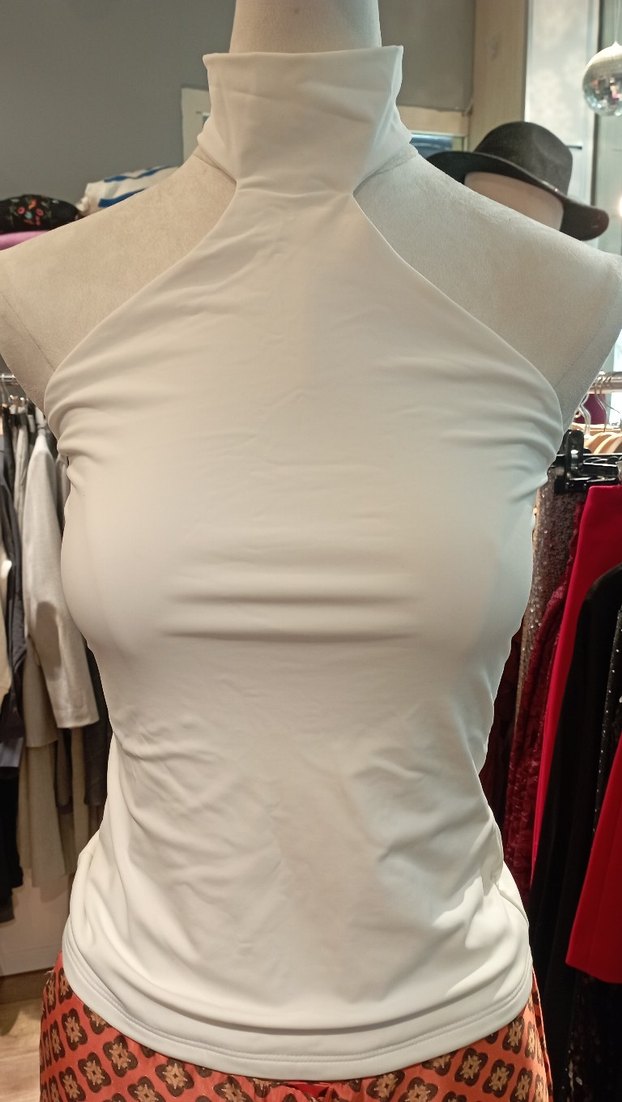 ZARA Beyaz Kolsuz Yüksek Yakalı Kadın Atlet - Görsel 2