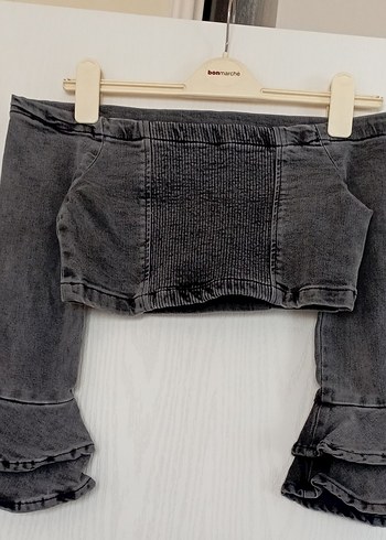 Gri Koton  ispanıyol Bluzu - Görsel 10