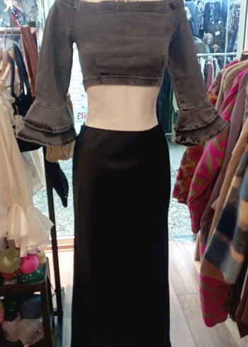 Gri Koton  ispanıyol Bluzu - Görsel 3