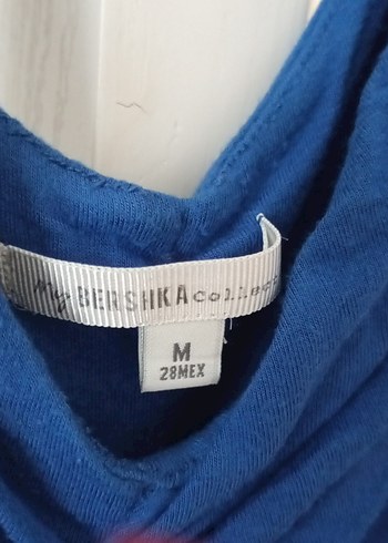 Mavi Drapeli V Yaka Midi Elbise - Görsel 7