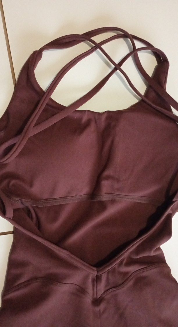 Bordo Fit Kesim Kısa Tulum - Görsel 5