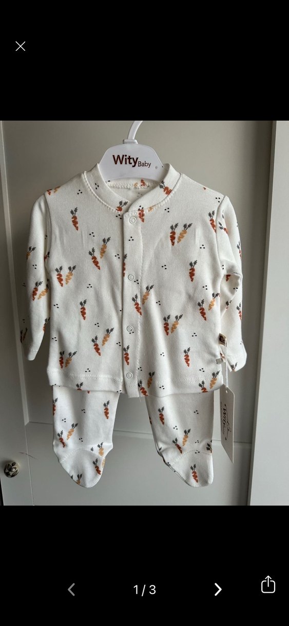 Meyve Desenli %100 Pamuklu Hastane Çıkışı Beşli Set - Görsel 2