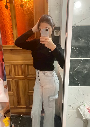 Sokak Stili Kadın mavi Midi Jean - Görsel 2