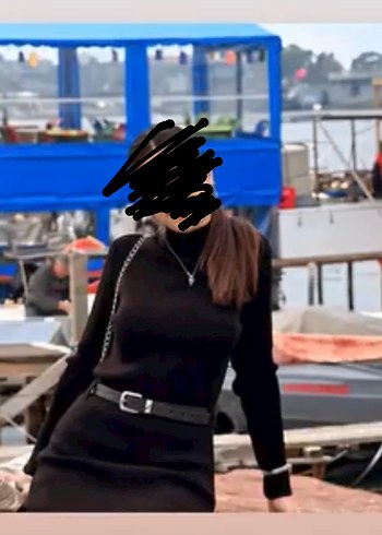 Siyah kumaş Midi Elbise - Görsel 3