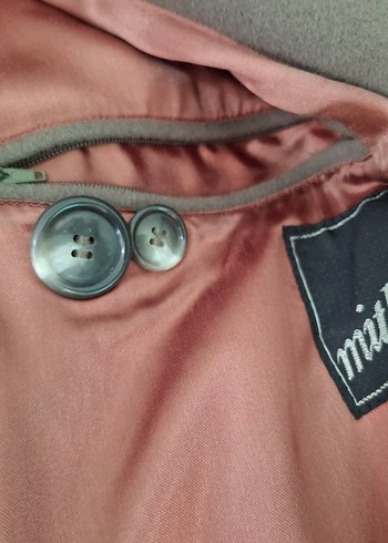 Düğmeli, Uzun, Bej Manto - Görsel 5