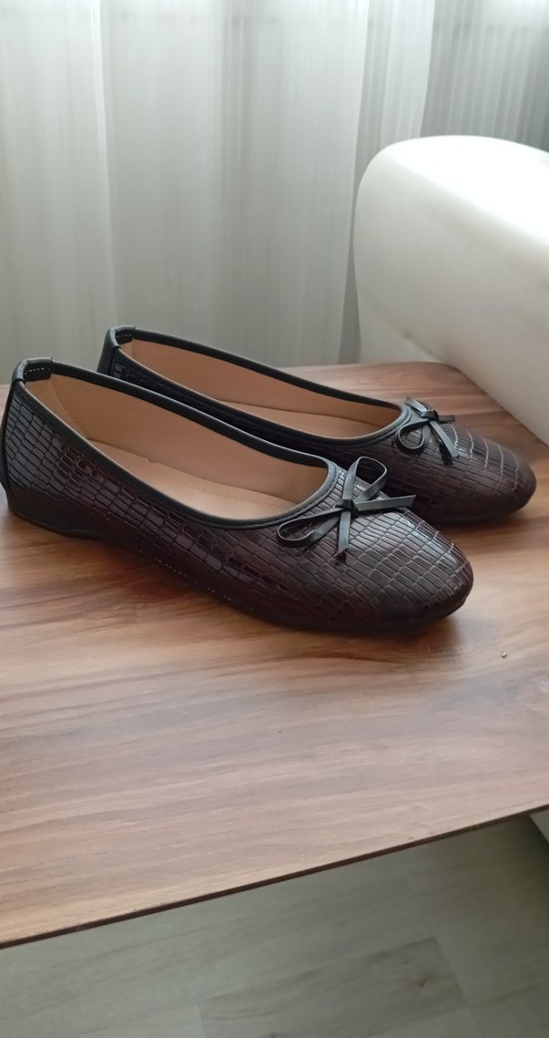 Kahverengi Yılan Desenli Kadın Babet - Görsel 2