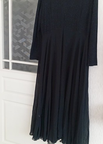 Uzun Siyah Gotik Kadın Abiye Elbise - Görsel 2