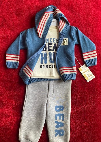 Gri Baskılı Erkek Çocuk Triko Hırka - Görsel 3