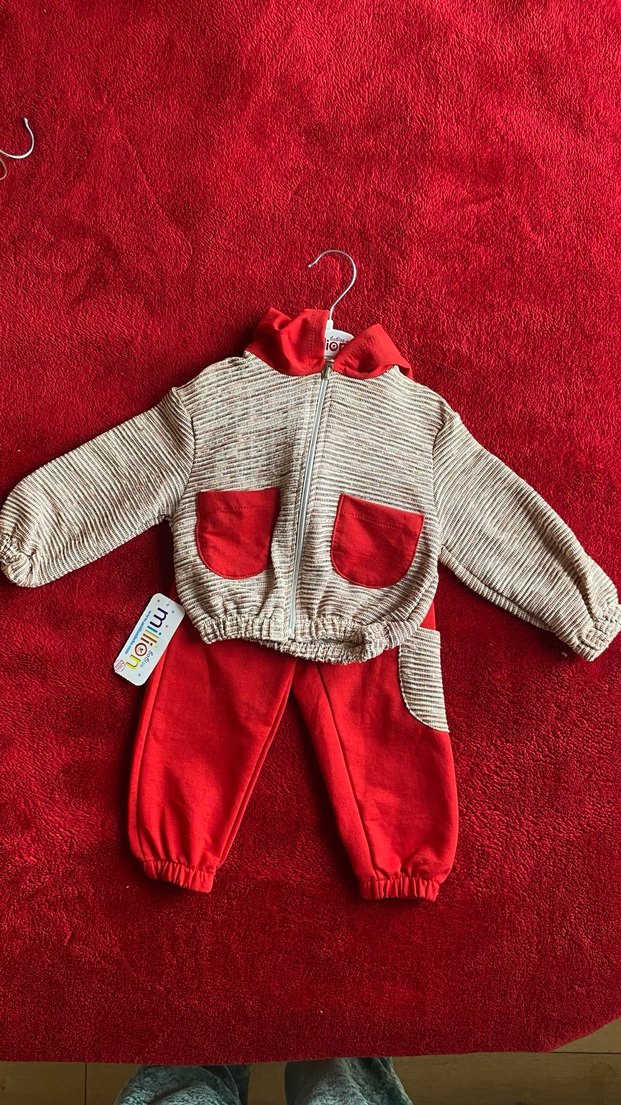 Kahverengi Triko Bebek Kız Takımı 1-3 Yaş - Görsel 2