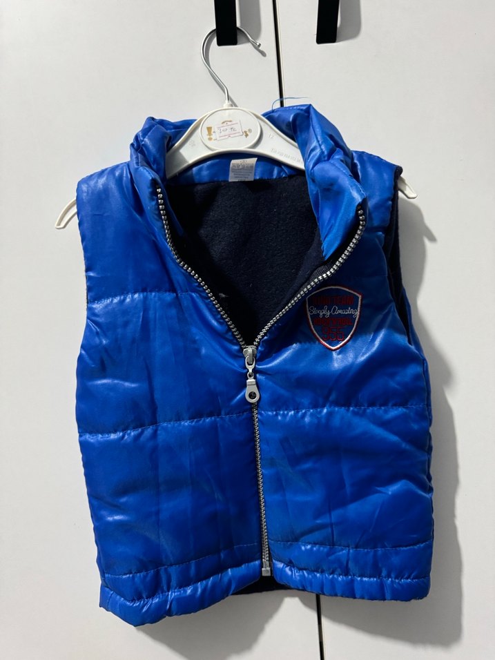 Erkek Çocuk Mavi Fermuarlı Yelek - Görsel 2