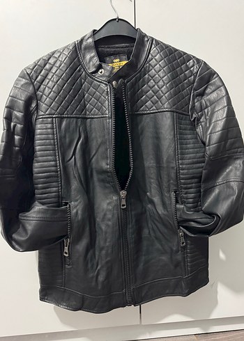 Siyah Deri Biker Ceket - Görsel 3