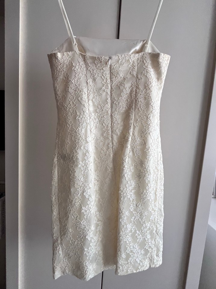 Beyaz Straplez Mini Gelinlik - Görsel 4