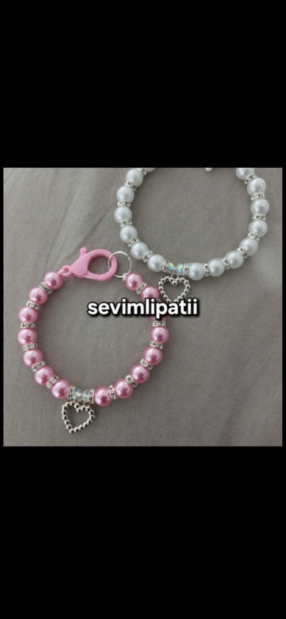 İnci Boncuklu Kedi Köpek Tasması - Görsel 3