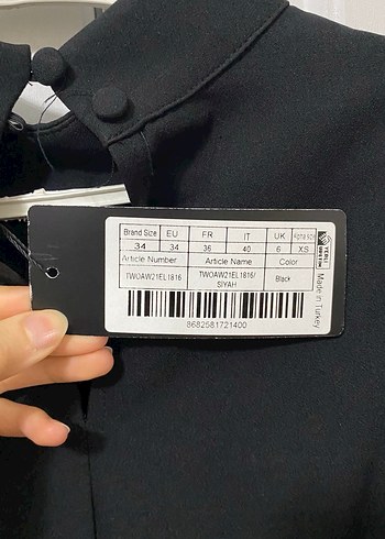 Siyah Midi Uzun Kollu Yüksek Yaka Elbise - Görsel 3