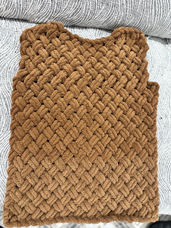 Kız Çocuk Bohem Örgü Kahverengi Yelek - Görsel 2